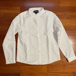 [Lands’ End] White Cotton Button Up Shirt